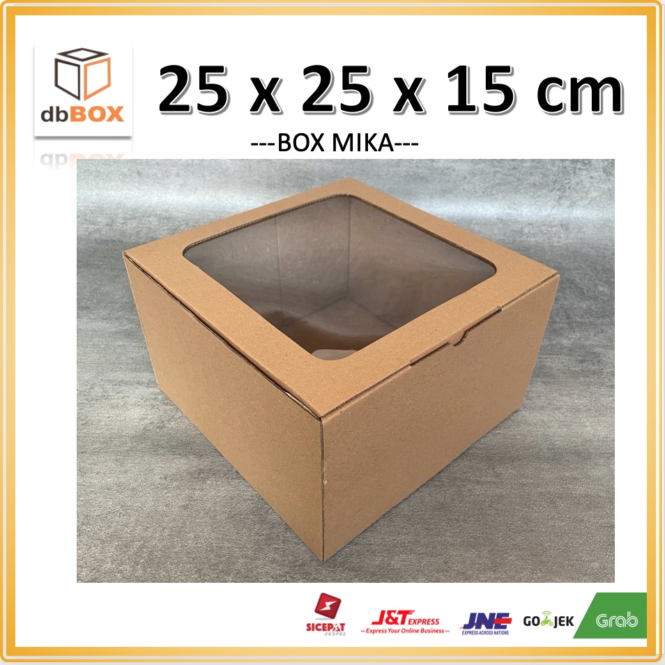 

BOX MIKA 25x25x15 cm kardus die cut, untuk kue hampers gift box MIKA MIKA