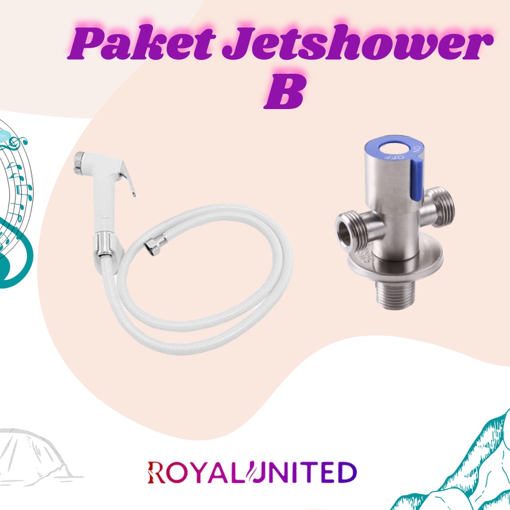 PAKET B JET SHOWER STOPKRAN CABANG JET SPRAY BIDET MURAH SEMPROTAN AIR TERBARU