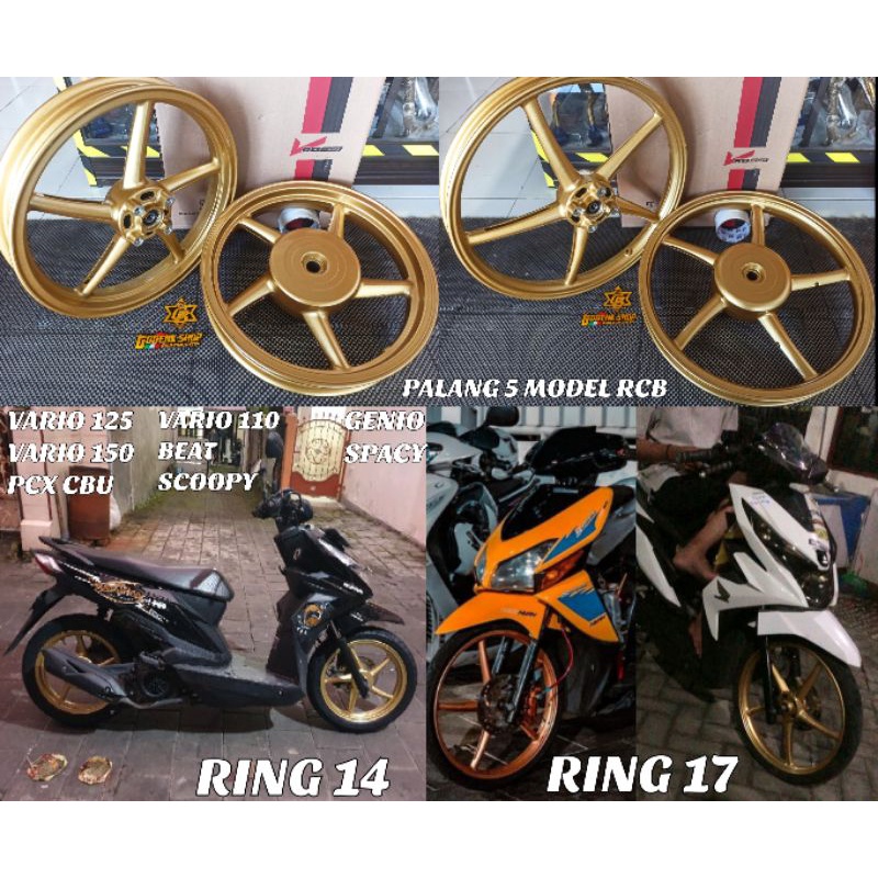 VELG VROSSI SANCA COPY RCB MATIC HONDA UK 140 160 RING 17 BEAT SCOOPY VARIO 110 GENIO SPACY