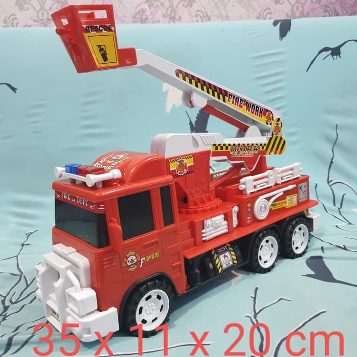 well-236 mainan truk tangga pemadam/ ladder fire truck pemadam