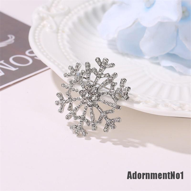 (Adornmentno1) Pin Bros Snowflake Hiasan Berlian Imitasi Untuk Wanita