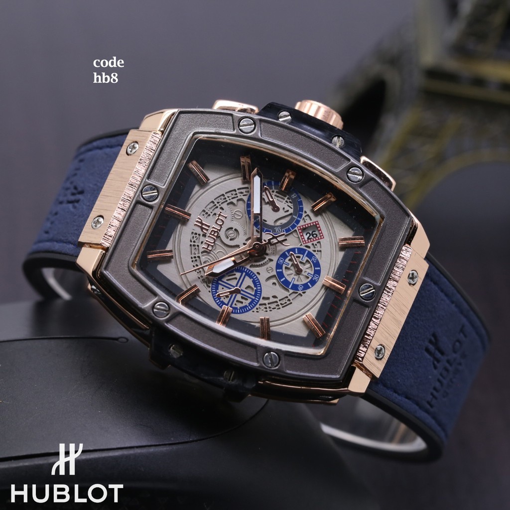 JAM TANGAN PRIA HUBLOT - TALI KULIT - TAMPIL GANTLEMAN DAN PERCAYA DIRI