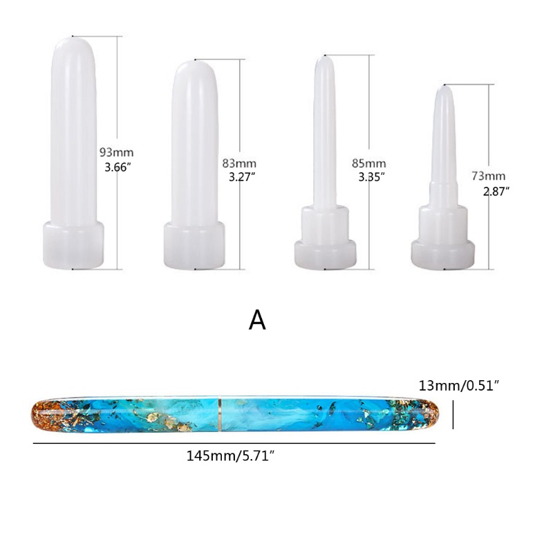 SIY  1 Set Fountain Pen Epoxy Resin Mold Cylinder Pen Shape Silicone Mould DIY Crafts Candle Casting Tool