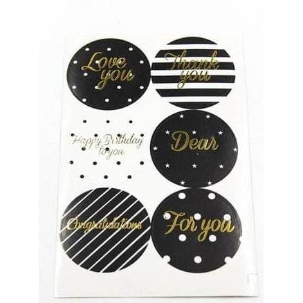 

Greeting Paper Tags Sticker - Dot & Stripe Background (1sheet/6pcs)