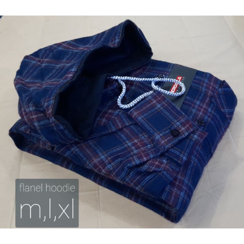 flanel hoodie pria lengan panjang/ flanel bertopi / flanel kupluk distro lengan panjang