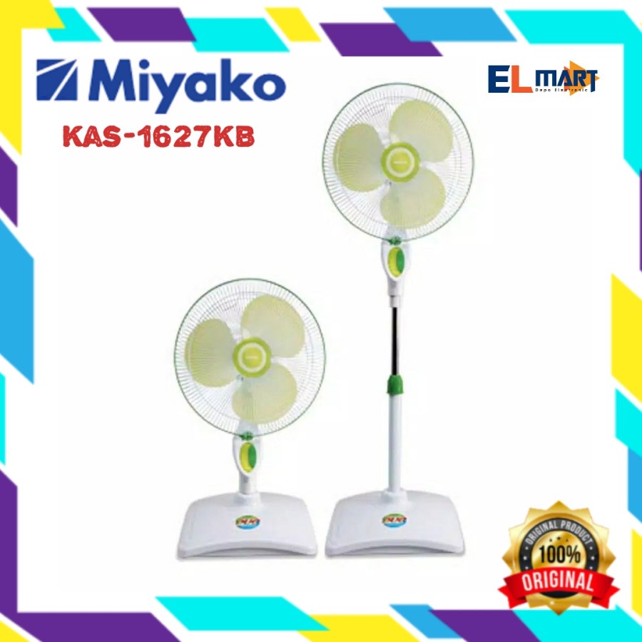 MIYAKO desk fan &amp; stand fan 16 inch KAS 1627KB 1627 KB Jaring Besi kipas angin berdiri dan meja 16&quot; 16 inci