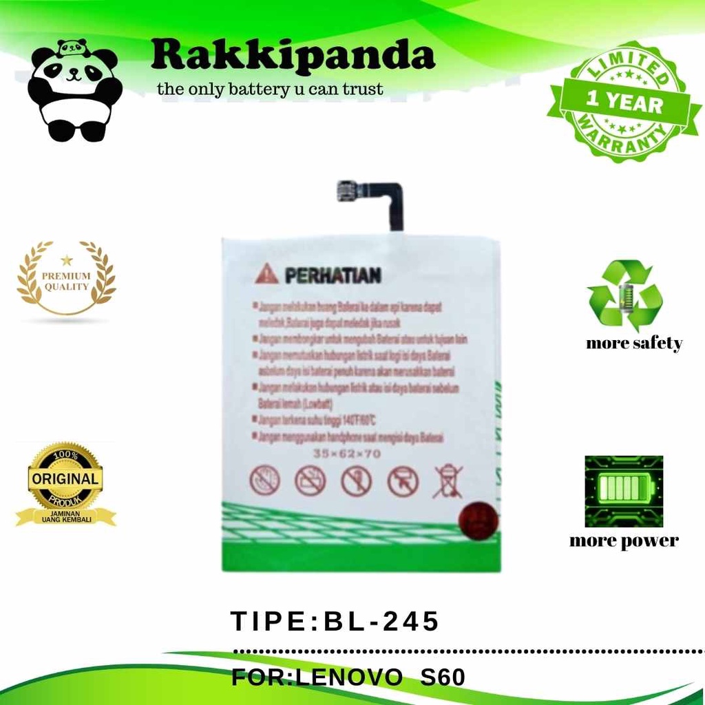 (R/K)- RakkiPanda - BL245 BL 245 Lenovo S60 Batre Batrai Baterai