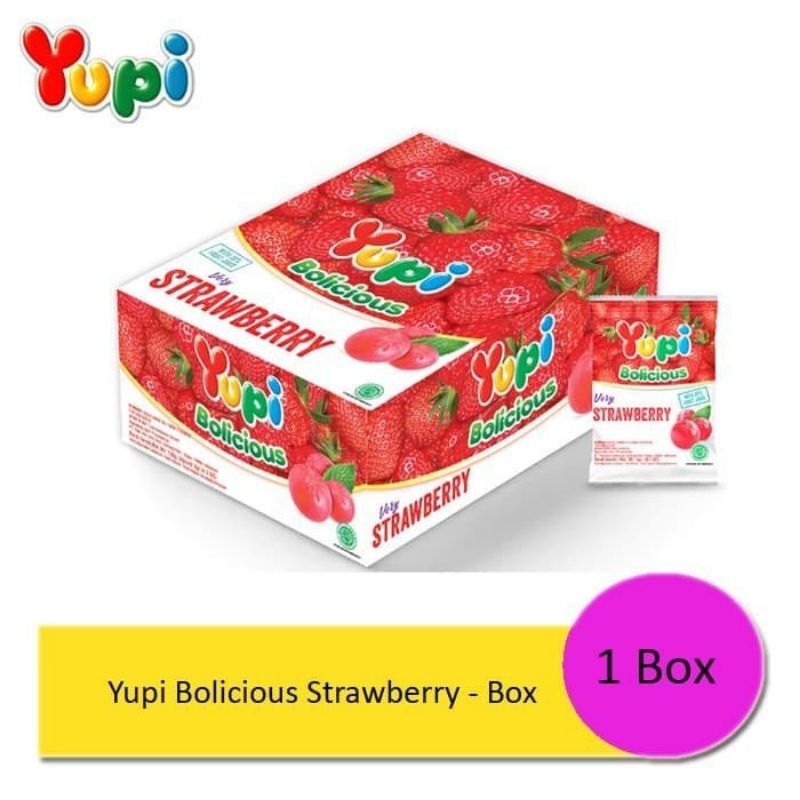 

YUPI BOLICIOUS STRAWBERRY 1BOX ISI 24PCS X 5GRAM