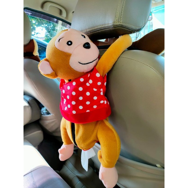 Sarung Tisu Tempat Tissue Karakter Boneka Monyet Monkey  Gantung di Mobil dan Dirumah