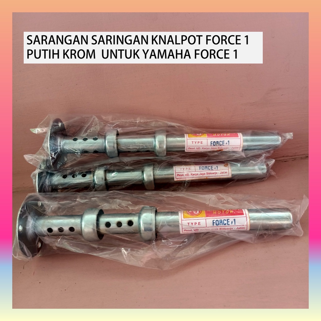 SARANGAN SARINGAN KNALPOT FORCE 1 PUTIH KROM UNTUK YAMAHA FORCE 1