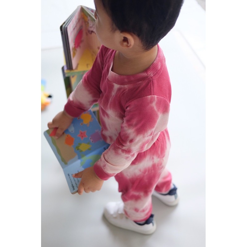 Pyjamas Ribs CAMEEL Tiedye include tas kecil (pouch)