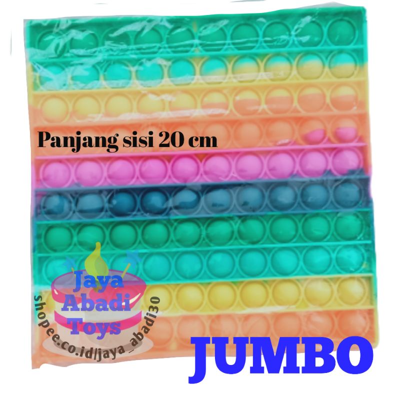 MAINAN ANAK VIRALL FIDGET PUSH /POP IT PELANGI RAINBOW MOTIF LUCU MURAH MERIAH-Jumbo Square