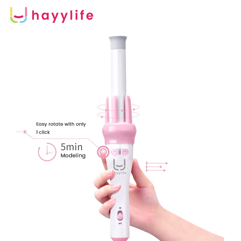 HAYYLIFE Catok Pengeriting Keriting Otomatis Magic curler /Automatic Hair Curler / Set Alat Pengeriting Rambut Tanpa KabelHL-BBB695-3