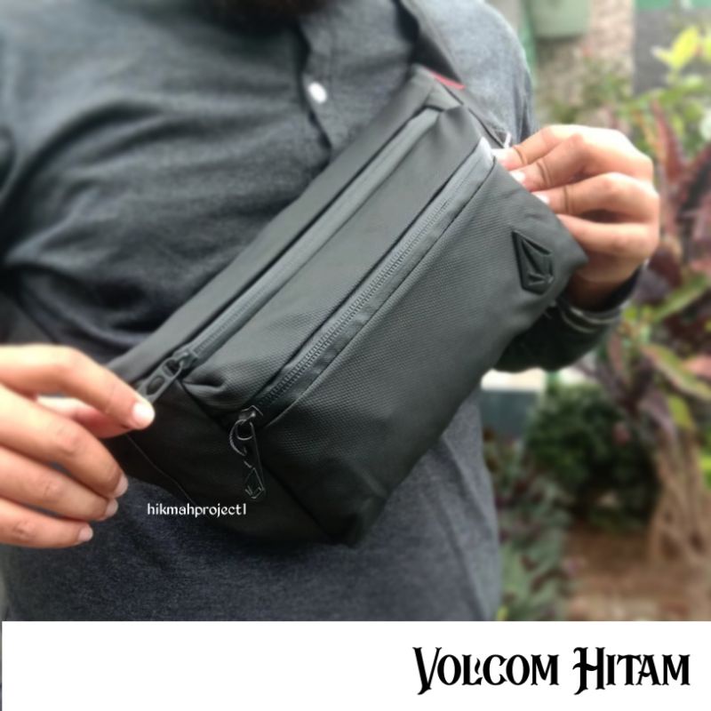 Tas Pinggang Pria VOLCOM WATERPROOF Waistbag Anti Air Sling Bag Premium