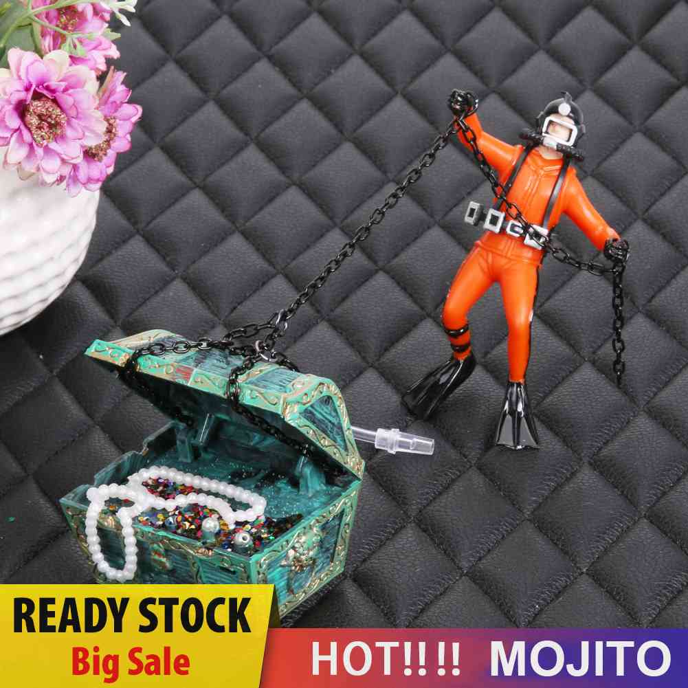 Ornamen Action Figure Penyelam Harta Karun Untuk Dekorasi Akuarium