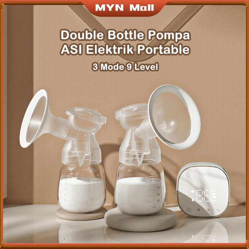 Double Bottle Pompa ASI Elektrik Portable / Breast Pump / Rechargeable Breast Pump 3 Mode 9 Level