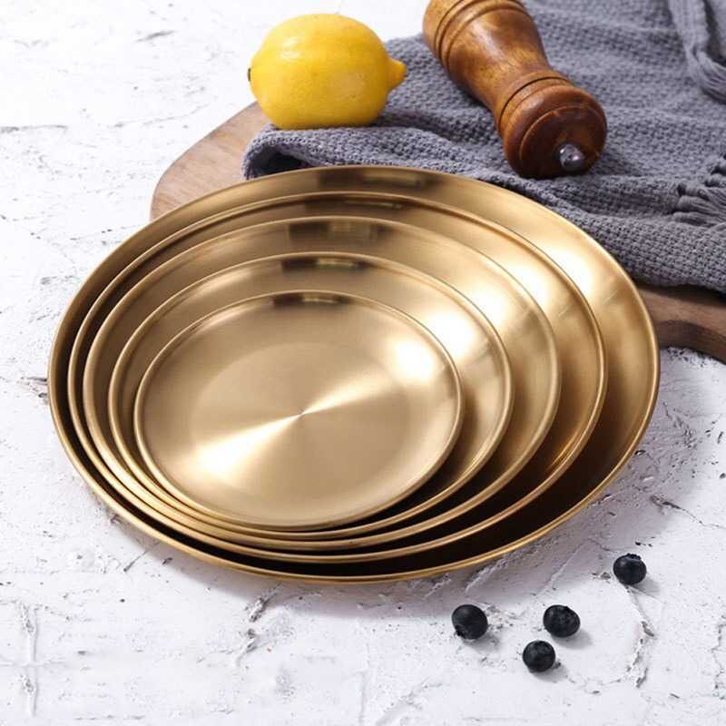 Piring Makan Dekorasi Nampan Baki European Style Stainless Steel