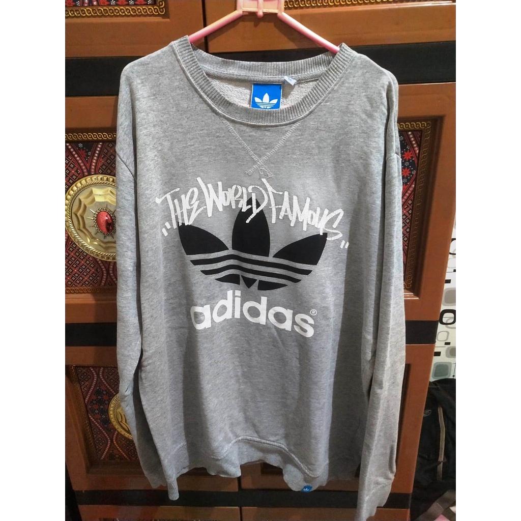Sweater Crewneck Adidas Trefoil Kondisi Mantap