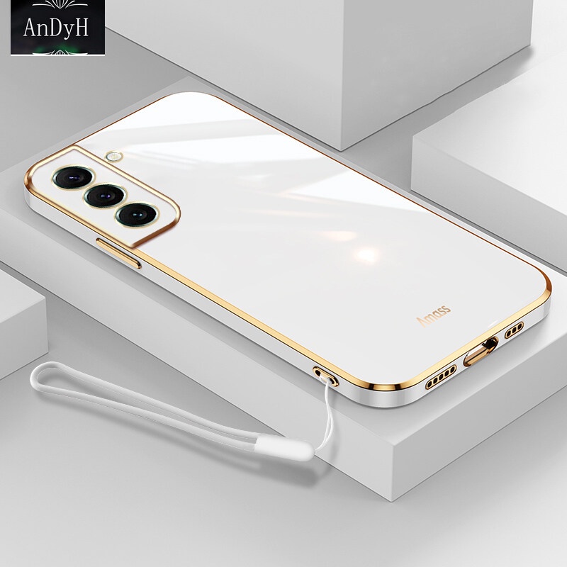 Andyh Casing Silikon Samsung Galaxy S22 Plus S22 + S22 + S22 Ultra Mewah Dengan Tali lanyard