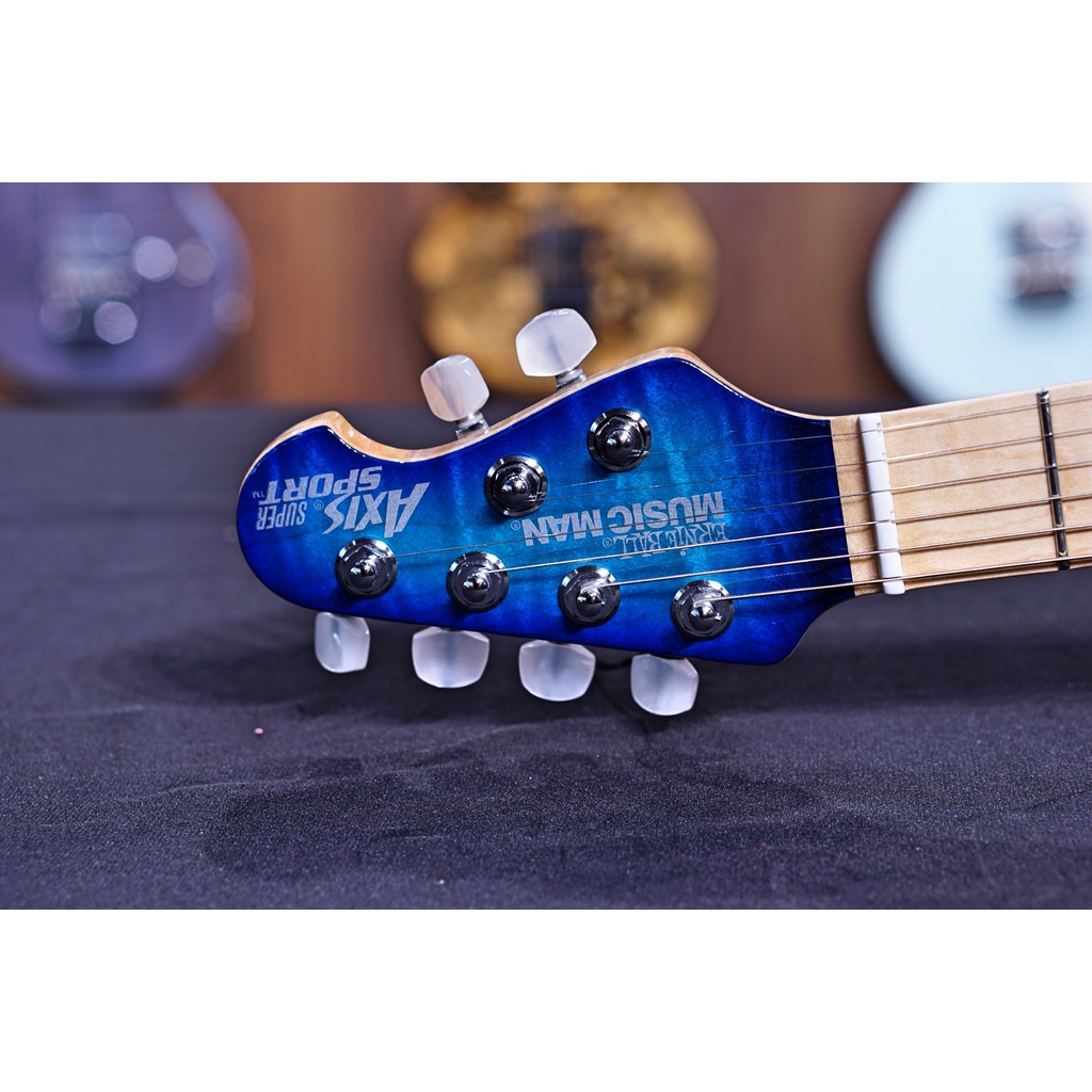 Ernie Ball Music Man Axis Super Sport HH STD - Balboa Blue Flame - Maple Matching Headstock G95466