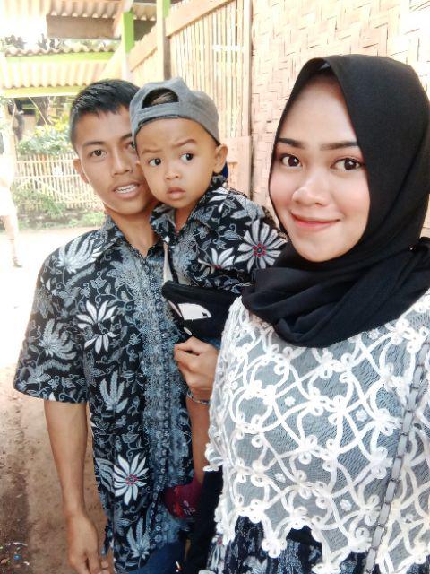 Couple Family Novianty Rok Instan Plisket Jumbo Kombi Kemeja Batik Ayah Dan Anak