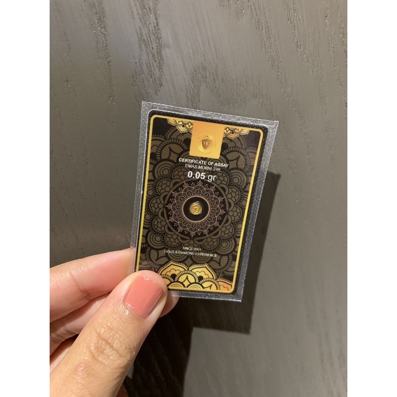 MiniGold Logam Mulia 0,05 gram / Kado ultah, lahiran, wedding, anniversary dll