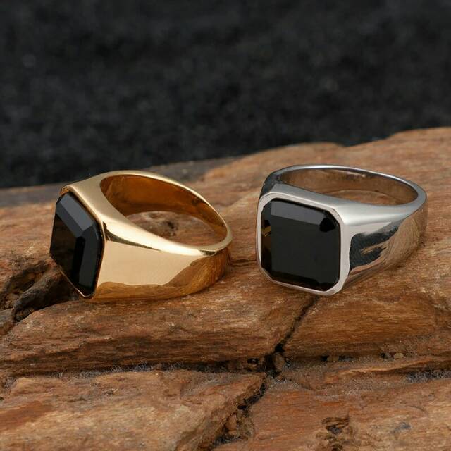 Cincin pria batu - cincin titanium