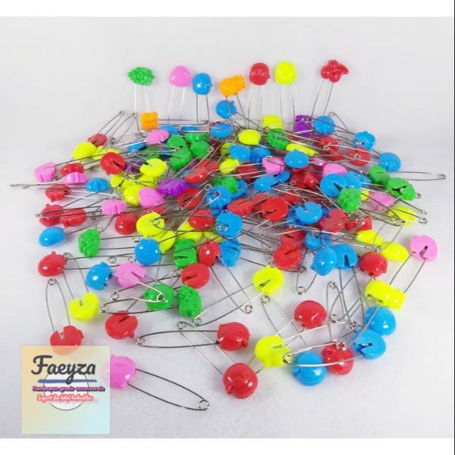 grosir  Peniti jumbo karakater 12 PCS/peniti besar warna warni