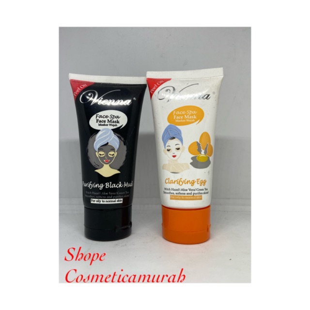 KEMASAN TUBE // VIENNA PURIFYING MUD MASK - vienna sleeping mask - vienna egg mask // vienna black mask tube