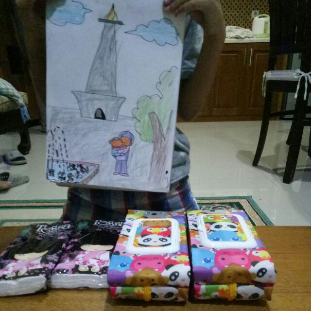 Tempat Tissu 2 In 1 Cover Tisu Basah Dan Kering / Tisu Travel / Pouch Tissue