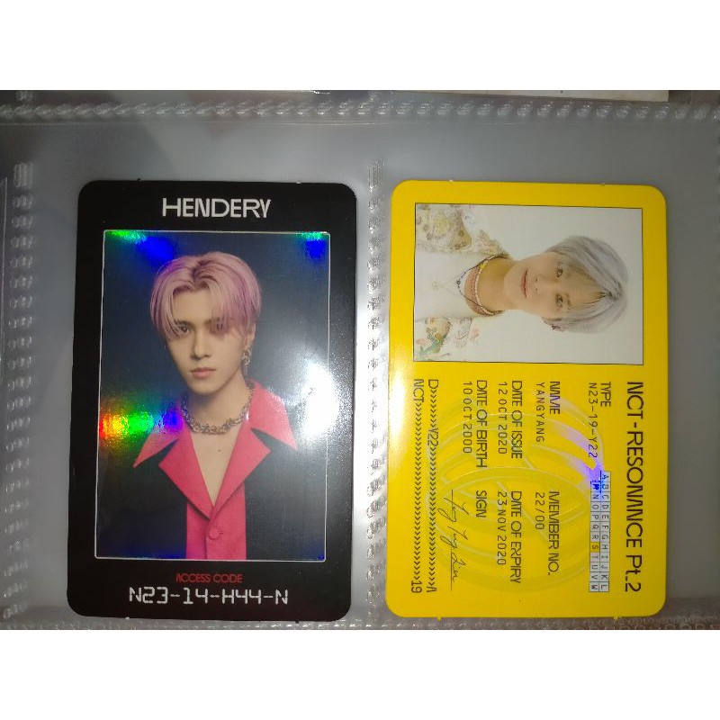 access card hendery & ID card yangyang take all only