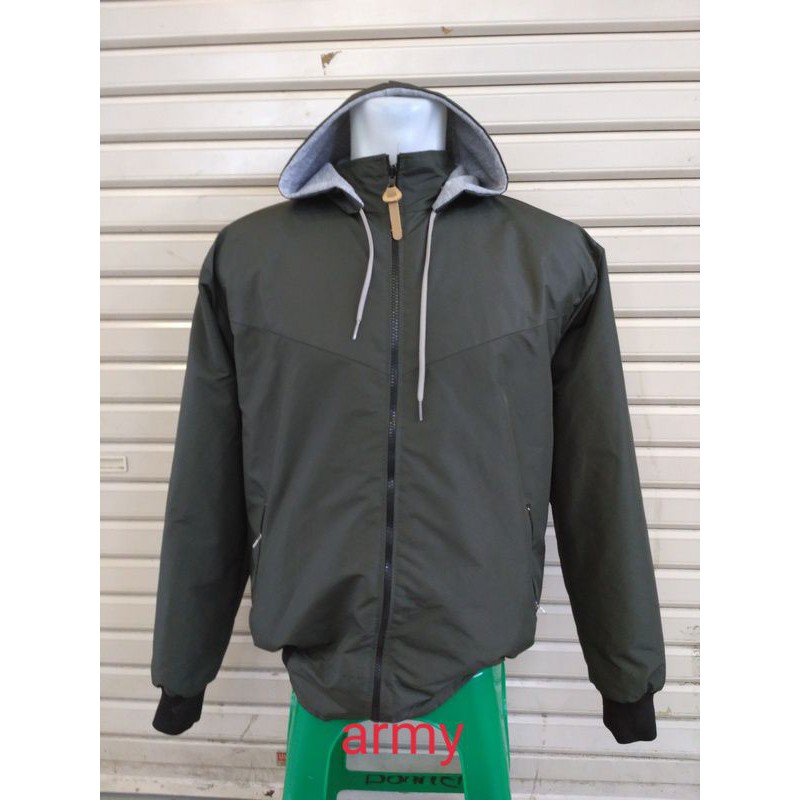jaket pria / jaket BB (bolak balik) terbaru jaket parasut import warna army
