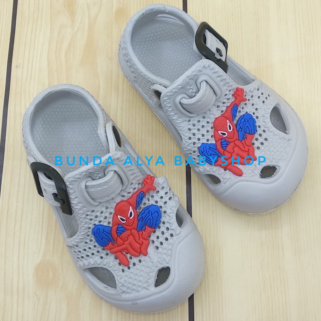 Sendal Anak Laki Laki Usia 6 - 12 Bulan Motif Kartun ABU Lucu Alas Karet Anti Licin - Sepatu Sendal Anak Cowok Alas Karet