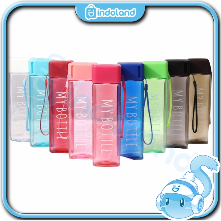☀ INDOLAND ☀ R159 My Bottle Petak Doff Botol Persegi Botol 500 ml Botol Minum Import Murah Batam COD