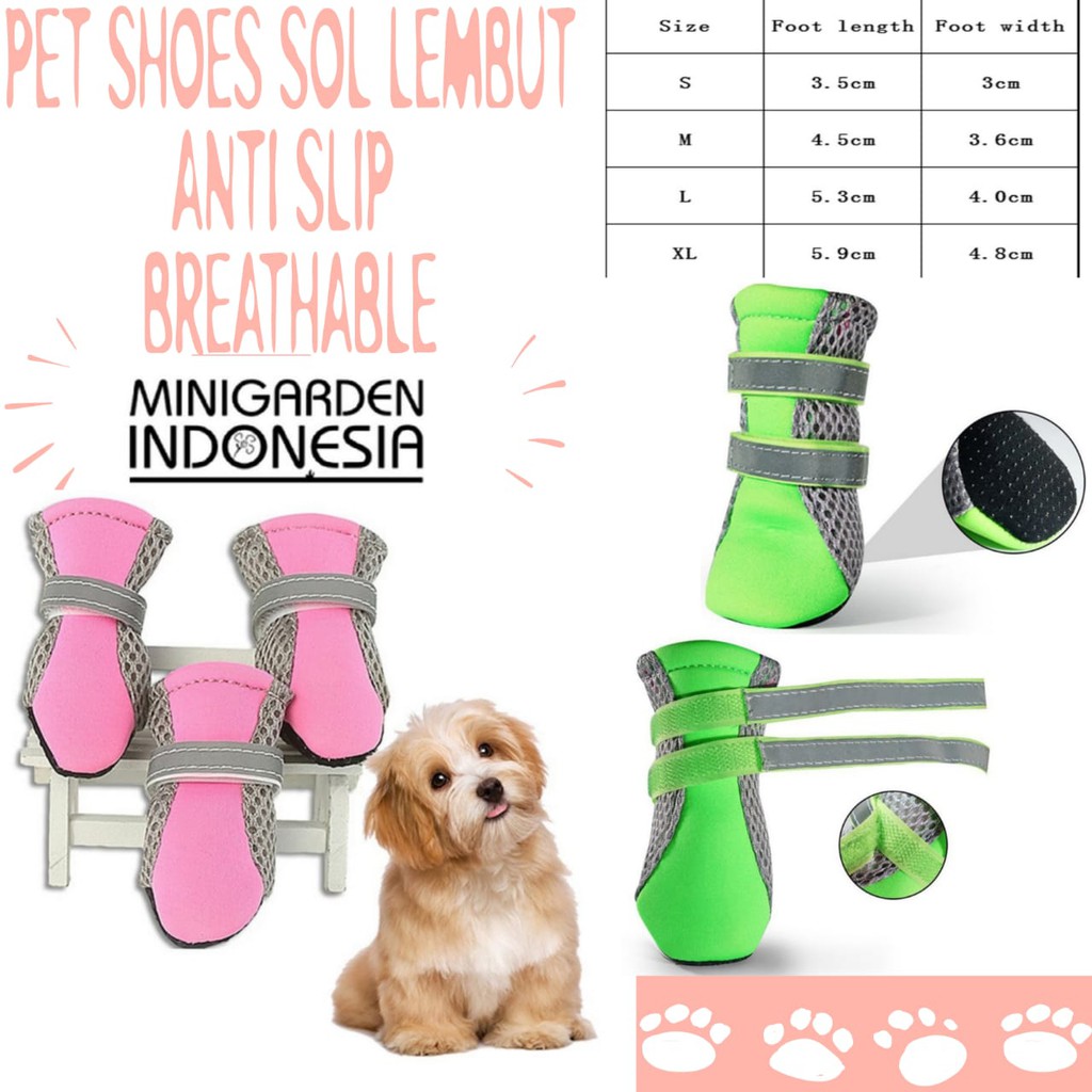 PET SHOES KATUN BREATHABLE SOL LEMBUT sepatu hewan anjing kucing anti slip anti air hujan