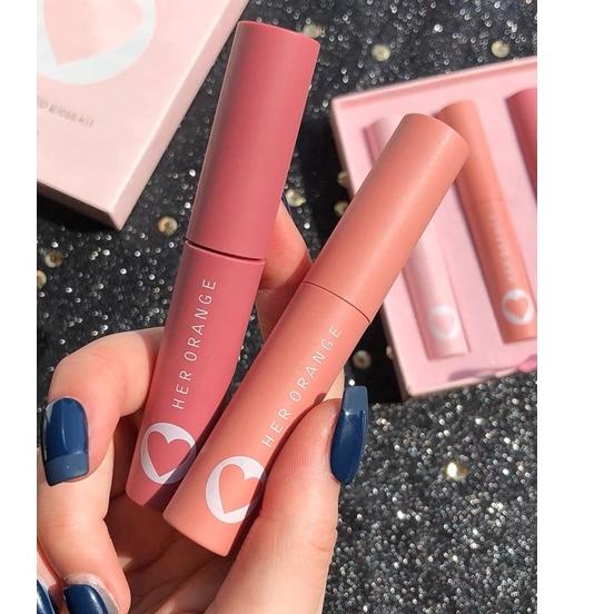 ❤️Vitality Girl Lip Mud Velvet Gloss Lipstik 3in1 HERORANGE
