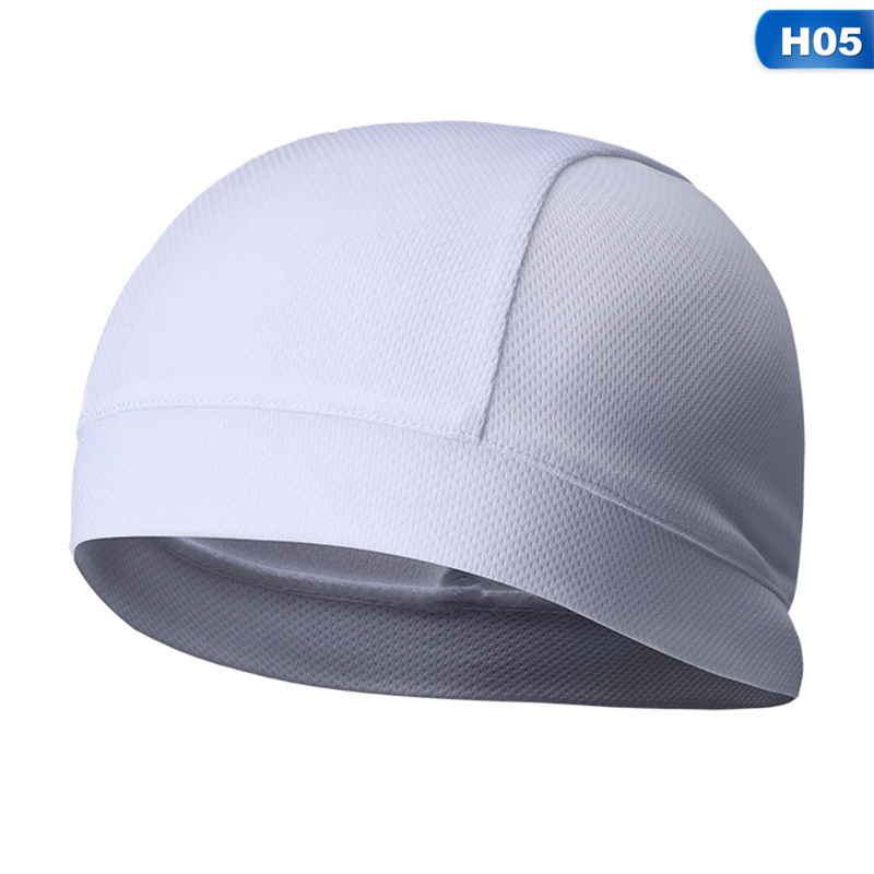 Absorb Sweat Breathable Elastic Riding Skull Cap Solid Color Outdoor Sport Quick-Dry Cycling Cap