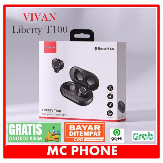 EARPHONE BLUETOOTH VIVAN LIBERTY T100 ORIGINAL GARANSI