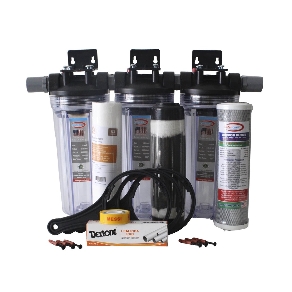 Paket Housing Filter Air Sumur Antibakteri 10” - GM 3 - SPA Clear