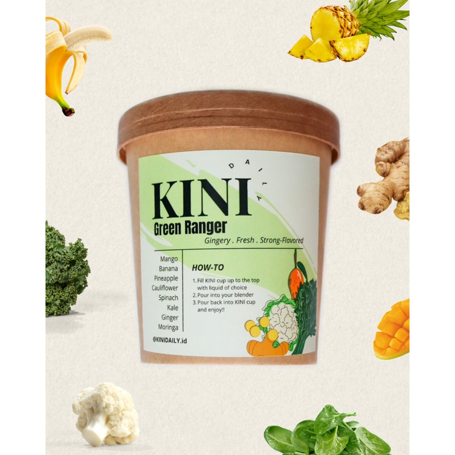 

GREEN RANGER / Frozen Fruit Healthy Smoothie/ Ready To Blend/ KINI DAILY