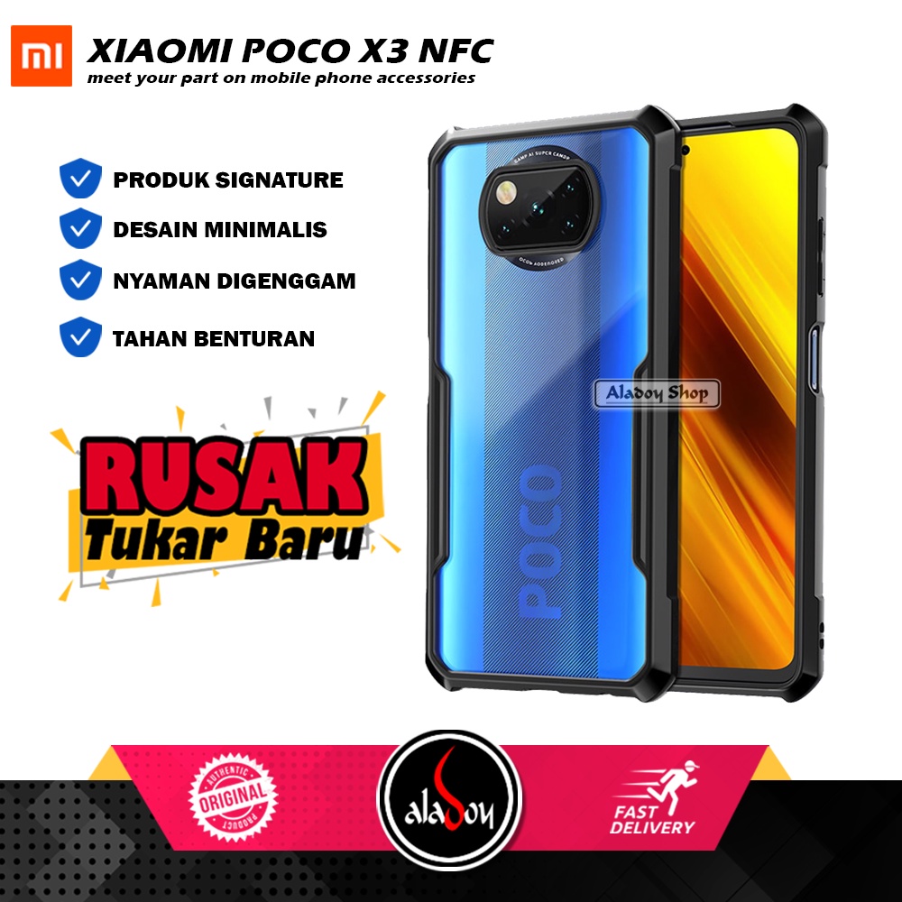 Case POCO X3 NFC Armor Fusion Shockproof Transparent Premium Casing