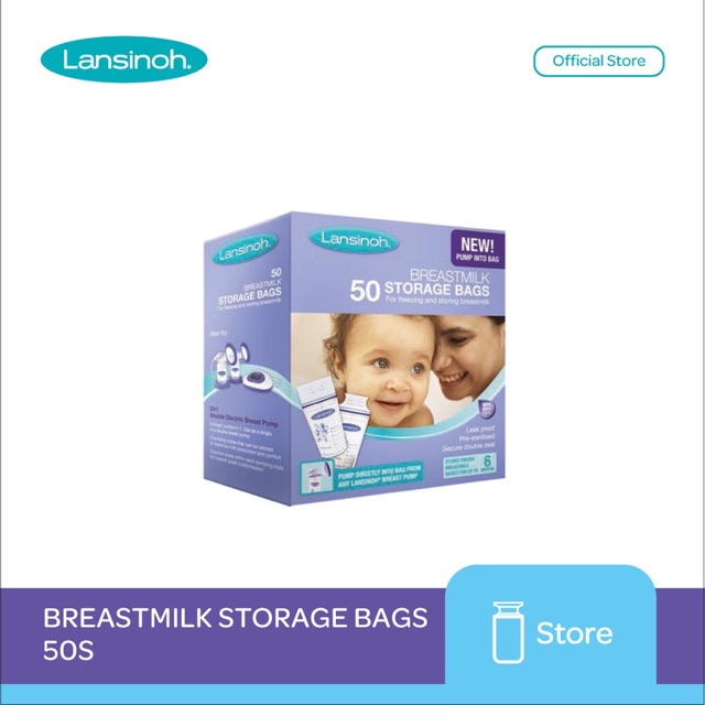 Lansinoh Breastmilk Storage Bags 25sheets / 50sheets / kantong asi/ tempat peyimpanan asi / perlegkapan menyusui/ kantung asi/ bka breastmilk/ kantung asu dengan tulisan ml / kantung as dapat ditulis/ double ziplock / kantung asi kunci ganda/ anti tumpah