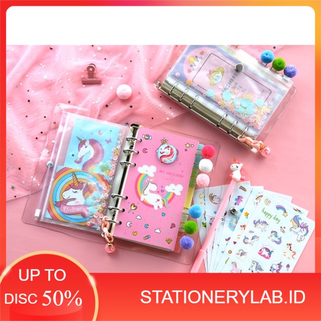 

LAB G007 | 1 SET DIARY + PEN UNICORN + PAPER CLIP + STICKER + DIY | 13 in 1
