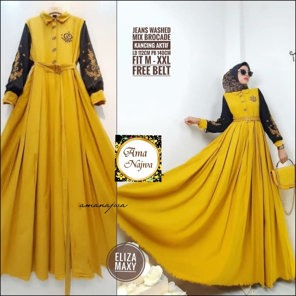 eliza maxy dress jeans jumbo XXL gamis murah baju muslim