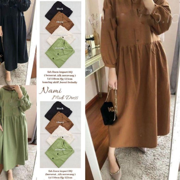 ↓ Gamis Midi Dress Polos Series original premium nami midi dress ヷ