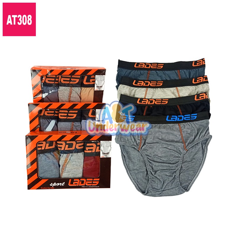 AT308-Lades sport Celana Dalam Boxer 3 pcs Ukuran dewasa M L XL