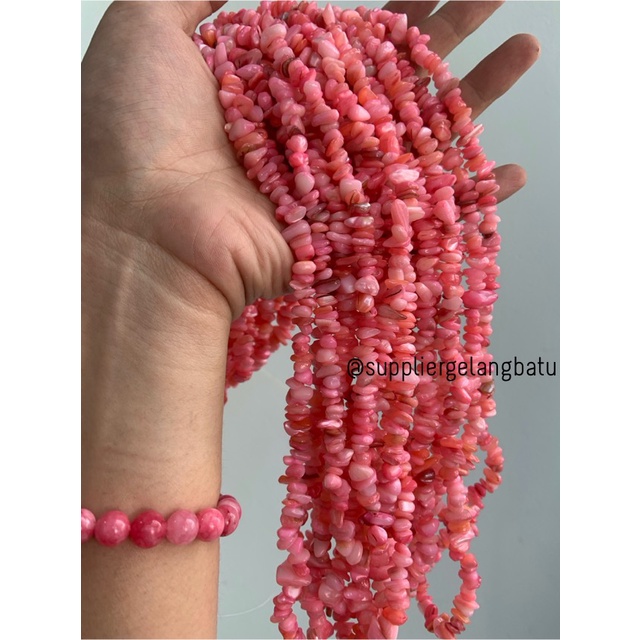 kerikil kerang pink borneo 1cm bahan batu campuran aksesoris warna