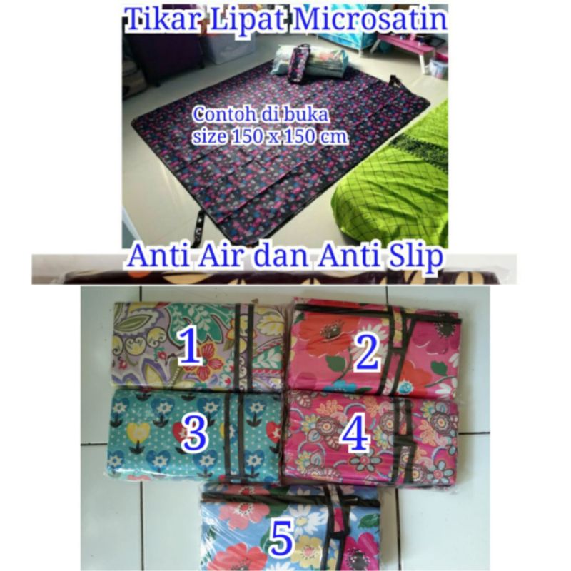 Tikar lipat piknik microsatin 150x200
