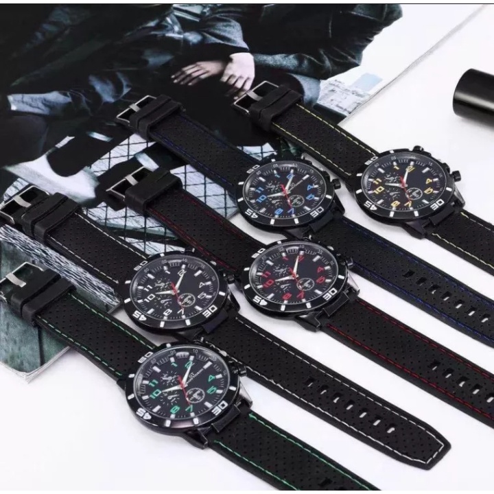 JAM TANGAN [PRIA SPORT CHRONO GT KOREA FASHION QUARTZ SILIKON RUBBER