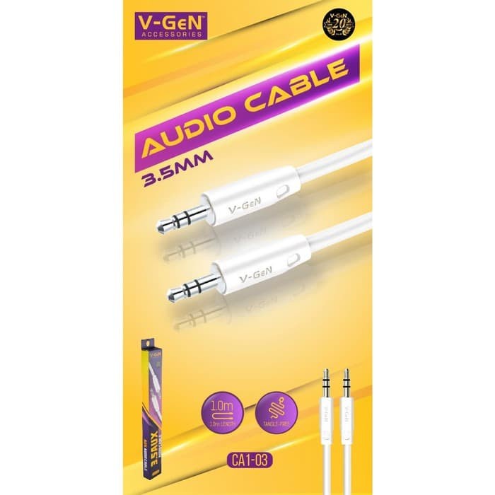 KABEL AUX V-GeN CA1-03 Audio Cable 3.5mm Male to Male 1 Meter